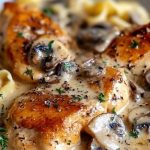 Savory Chicken in a Creamy Asiago Mushroom Sauce