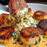 Seared Scallops with Spicy Cajun Cream Sauce