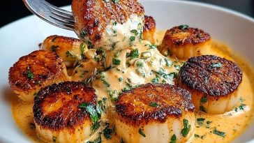 Seared Scallops with Spicy Cajun Cream Sauce