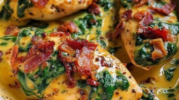 Smothered Baked Chicken with Creamed Spinach and Sun-Dried Tomatoes