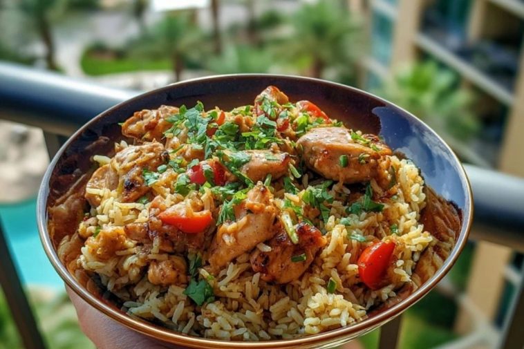 Smothered Chicken and Rice Bowl