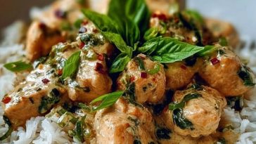 Spiced Coconut Basil Chicken with Rice