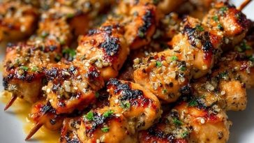 Spicy Garlic Parmesan Chicken Skewers
