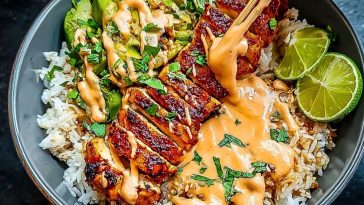 Sweet Chili Chicken Bowl with Coconut Lime Drizzle