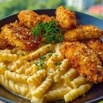 The Best Crispy Parmesan Chicken Bites with Smoky Cajun Alfredo Gemelli