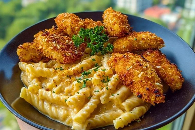 The Best Crispy Parmesan Chicken Bites with Smoky Cajun Alfredo Gemelli