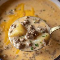 Cheesy Beef and Potato Soup