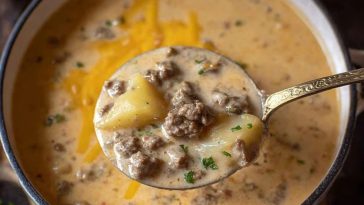 Cheesy Beef and Potato Soup