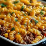 Cheesy Beef and Sweet Corn Rotini Bake