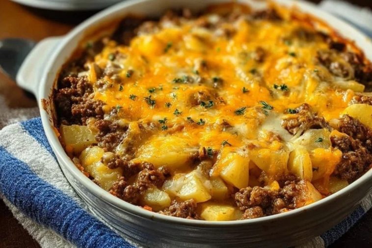 Cheesy Ground Beef and Potato Casserole