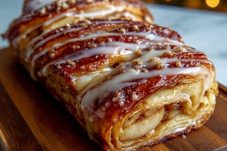 Cozy Apple Kringle with Vanilla Glaze