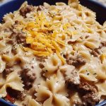 Creamy Beef and Bowtie Pasta