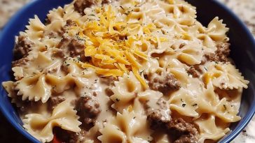 Creamy Beef and Bowtie Pasta