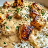Creamy Smothered Chicken and Rice Delight