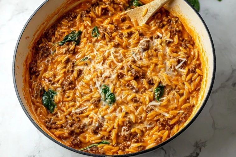 Delicious Ground Beef Orzo