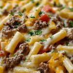 Easy Loaded Cheeseburger Alfredo Pasta
