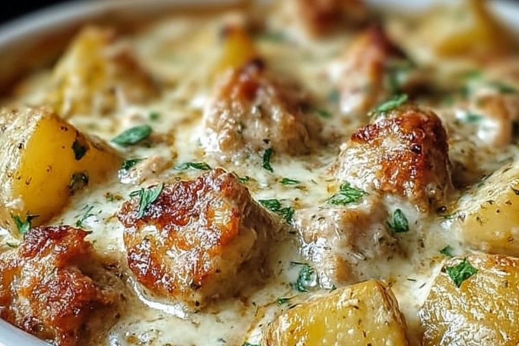 Garlic Parmesan Crockpot Chicken and Potatoes