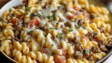 Loaded Cheeseburger Alfredo Pasta
