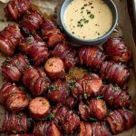 Mustard Hasselback Kielbasa Bites