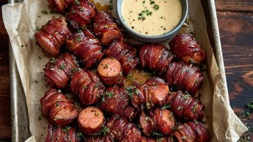 Mustard Hasselback Kielbasa Bites