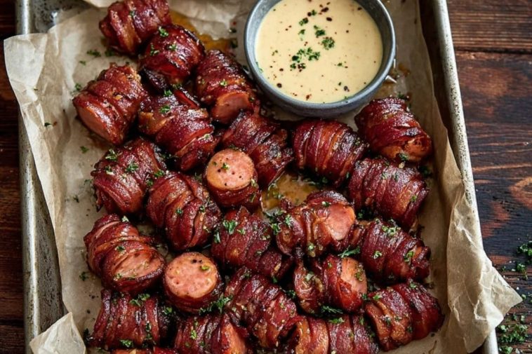 Mustard Hasselback Kielbasa Bites