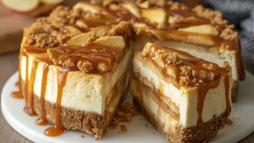 Salted Caramel Apple Pie Cheesecake