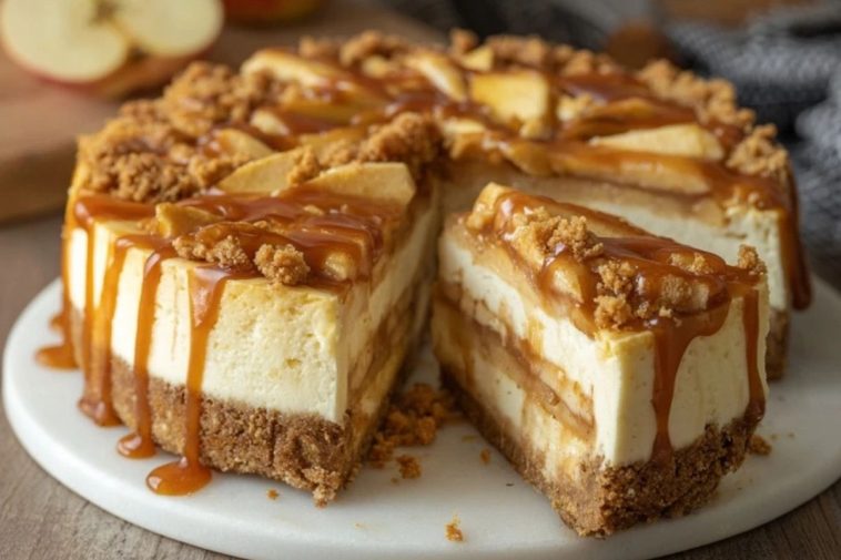 Salted Caramel Apple Pie Cheesecake