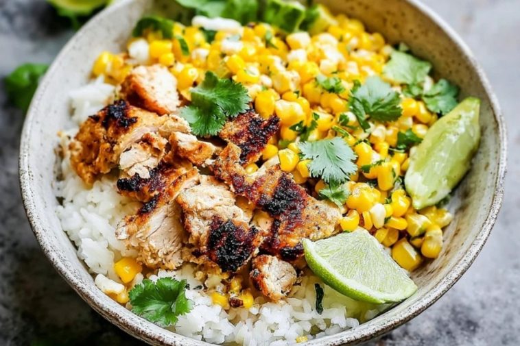 Street Corn Chicken Rice Bowl