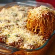 Baked Cream Cheese Spaghetti Casserole