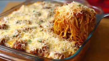 Baked Cream Cheese Spaghetti Casserole