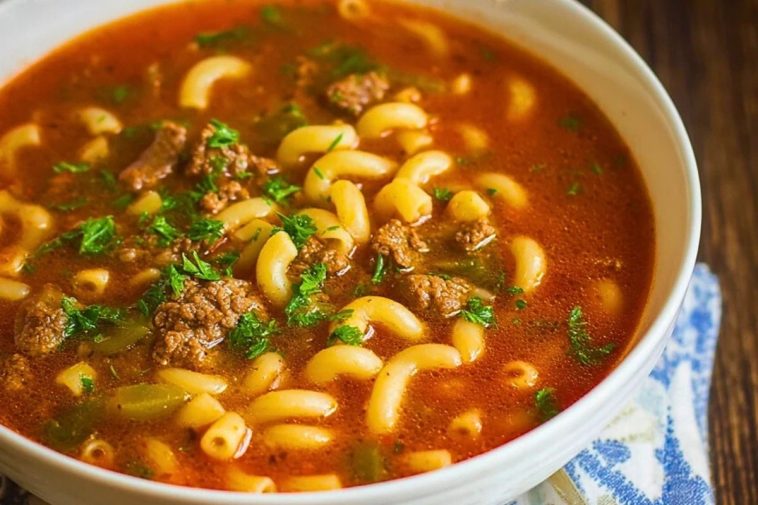Beef and Macaroni Soup
