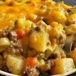 Cheesy Ground Beef & Potato Dinner Casserole