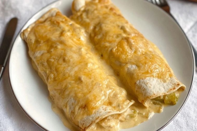 Creamy White Chicken Enchiladas