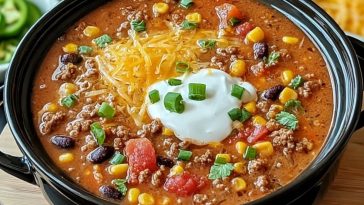 Easy Taco Soup with Ground Beef