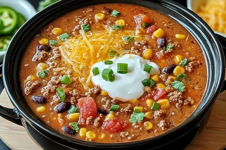 Easy Taco Soup with Ground Beef