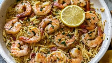 Garlic Butter Shrimp and Orzo
