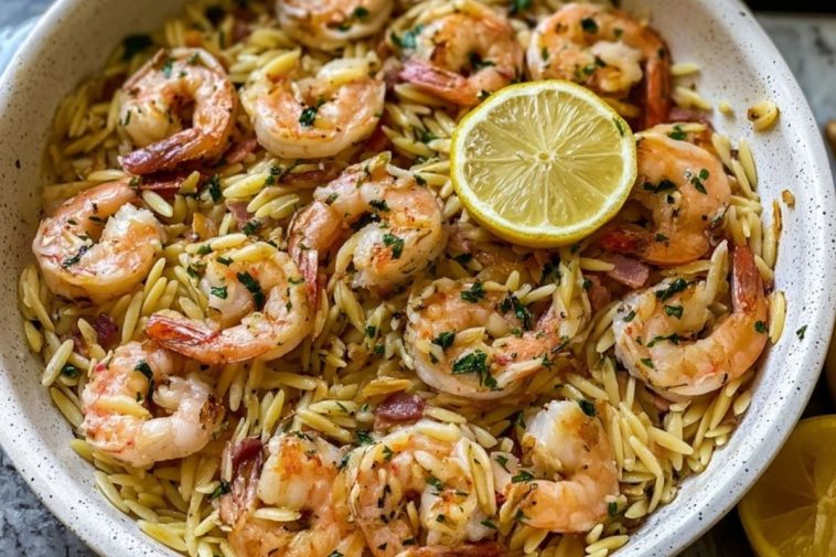 Garlic Butter Shrimp and Orzo
