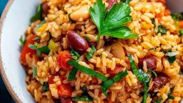 Healthy Mediterranean Rice and Beans
