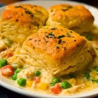 Simple Chicken Pot Pie with Biscuits