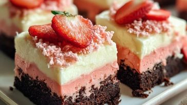 Strawberry Shortcake Brownies