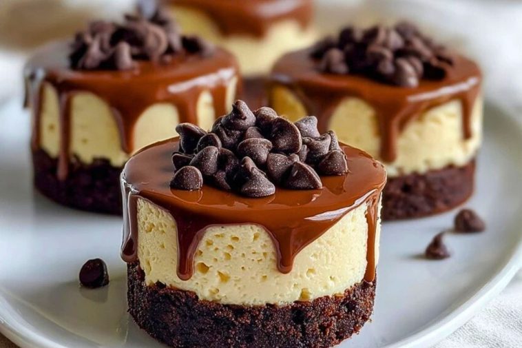 Brownie Bottom Mini Cheesecakes