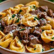 Creamy Cheesesteak Tortellini