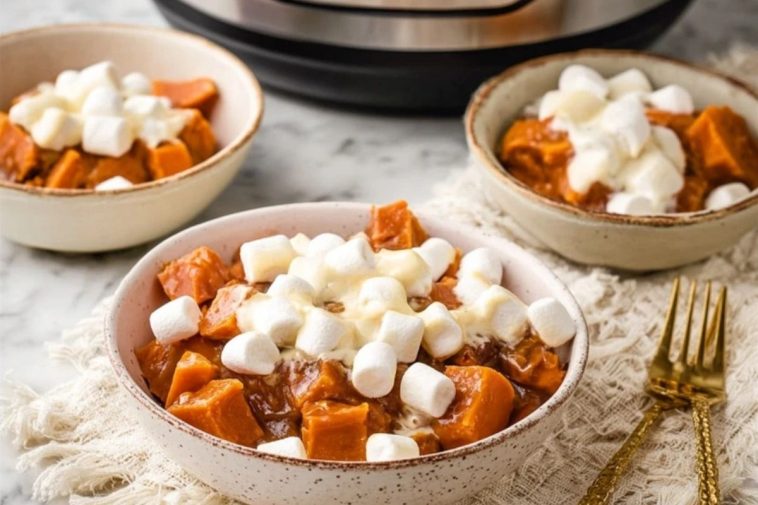 Crockpot Sweet Potatoes with Marshmallows