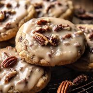 Frosted Butter Pecan Cookies