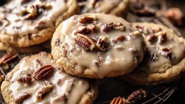 Frosted Butter Pecan Cookies