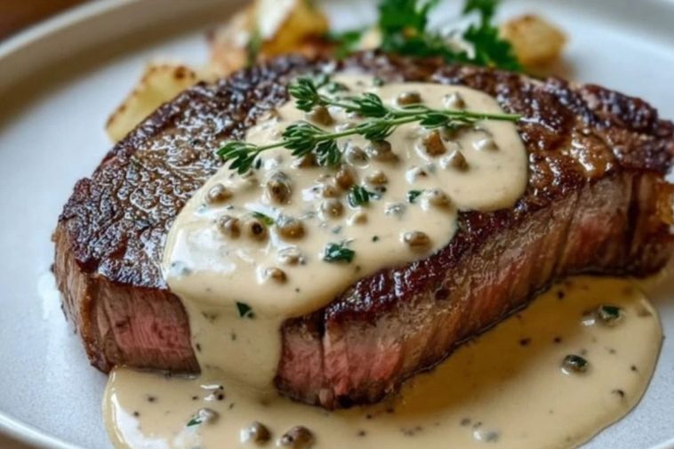 Juicy Steak with Creamy Garlic Sauce