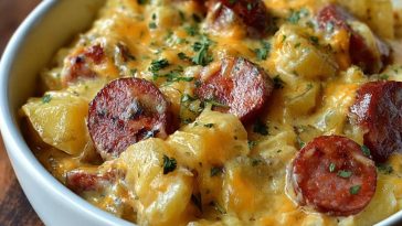 Kielbasa Sausage Cheesy Potato Casserole