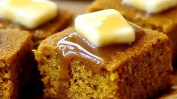 Pumpkin Cornbread with Cinnamon Honey Butter