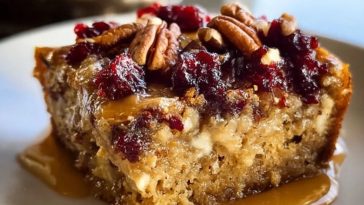 Cranberry Pecan Caramel Cake