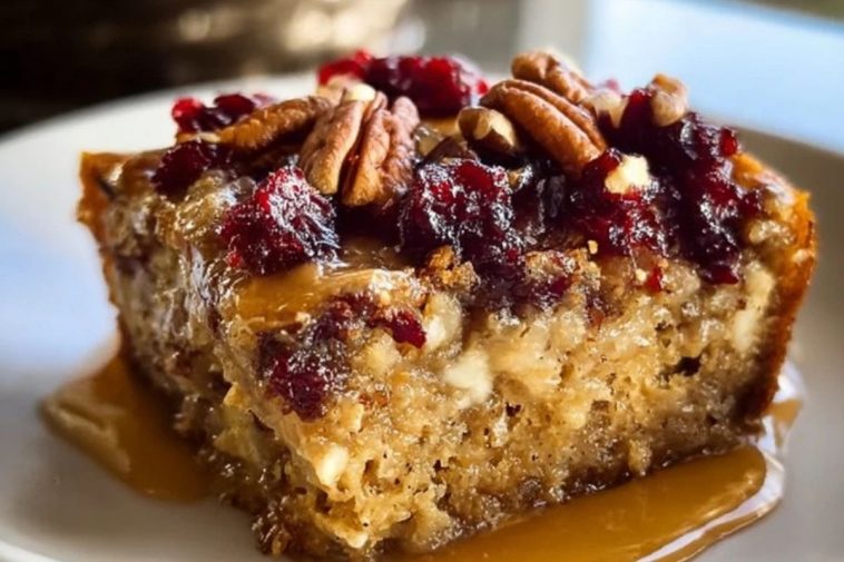 Cranberry Pecan Caramel Cake